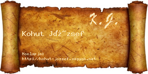 Kohut József névjegykártya