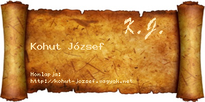 Kohut József névjegykártya